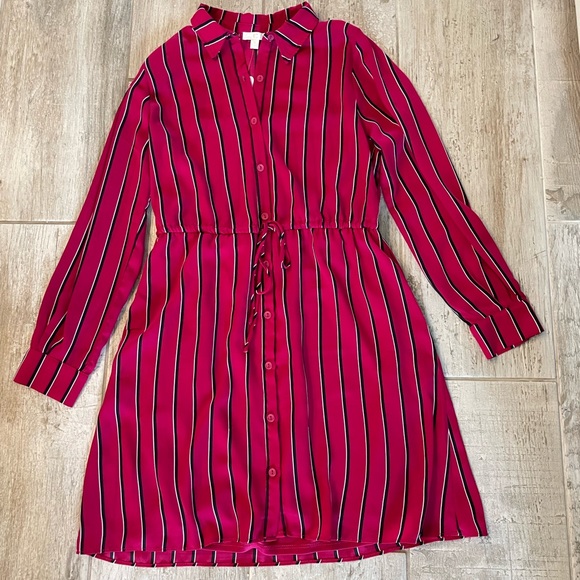 Button Down Striped Dress - Picture 1 of 7